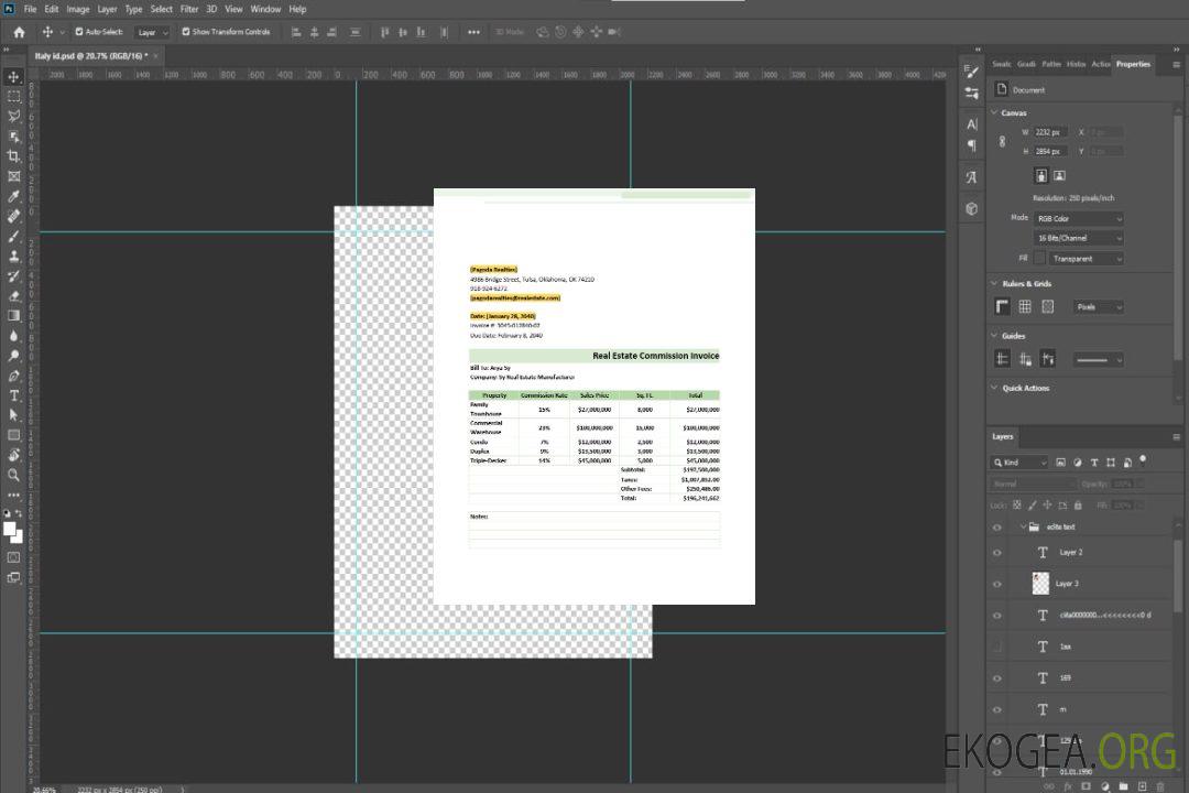 Modèle de facture de commission immobilière template Modèle de facture de commission immobilière template